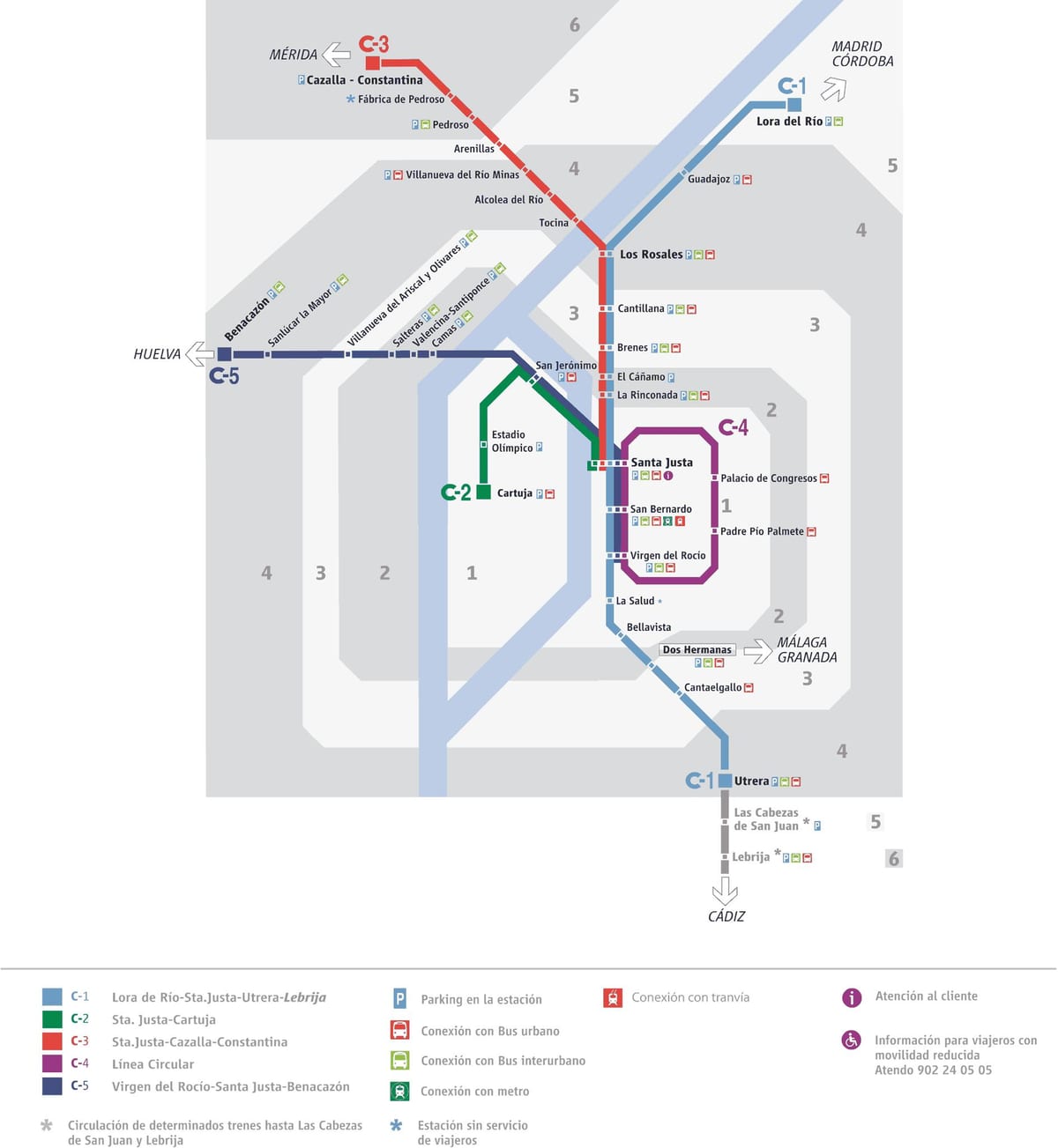 lestarstöðinni í Seville kort