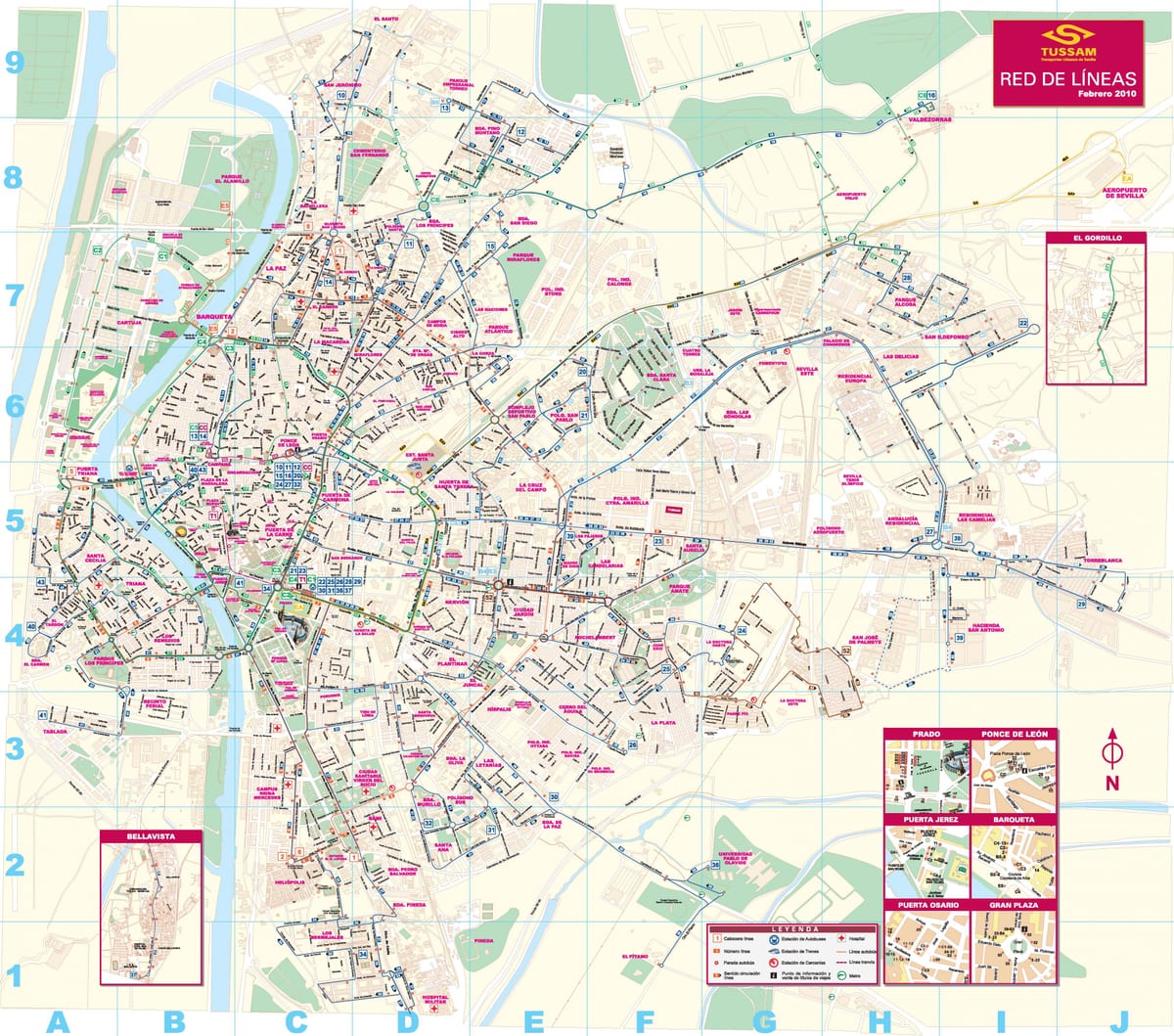 kort af Seville stöðinni
