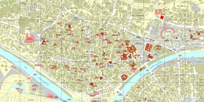 Kort af Seville og nágrenni