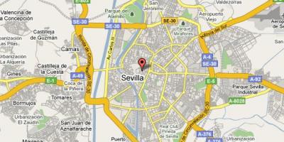 Hverfinu de santa cruz Seville kort