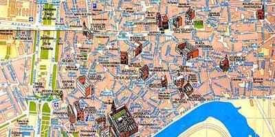 Kort af Seville gönguferð