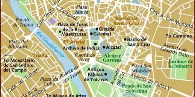 Kort af Seville hverfum