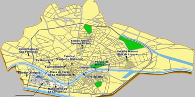Seville á spáni staðir kort
